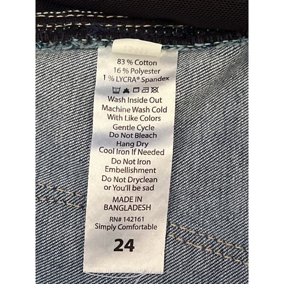 Lularoe Jeans Womens Size 24 Lightwash Blue High Rise Magic Waist Raw Hem - Picture 7 of 10